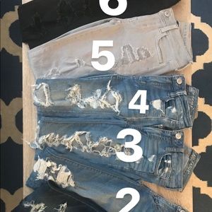 6 pairs of AE legging jeans size 00.